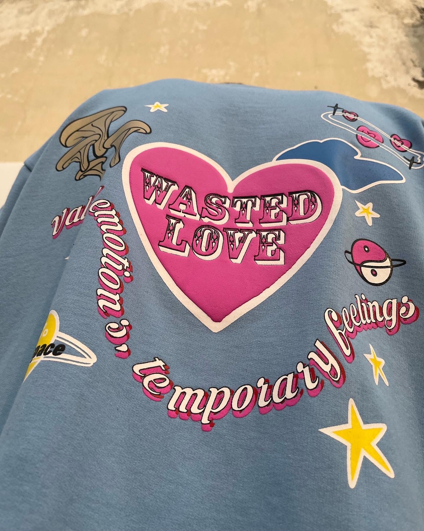 Wasted Love Light Blue Oversized Tshirt