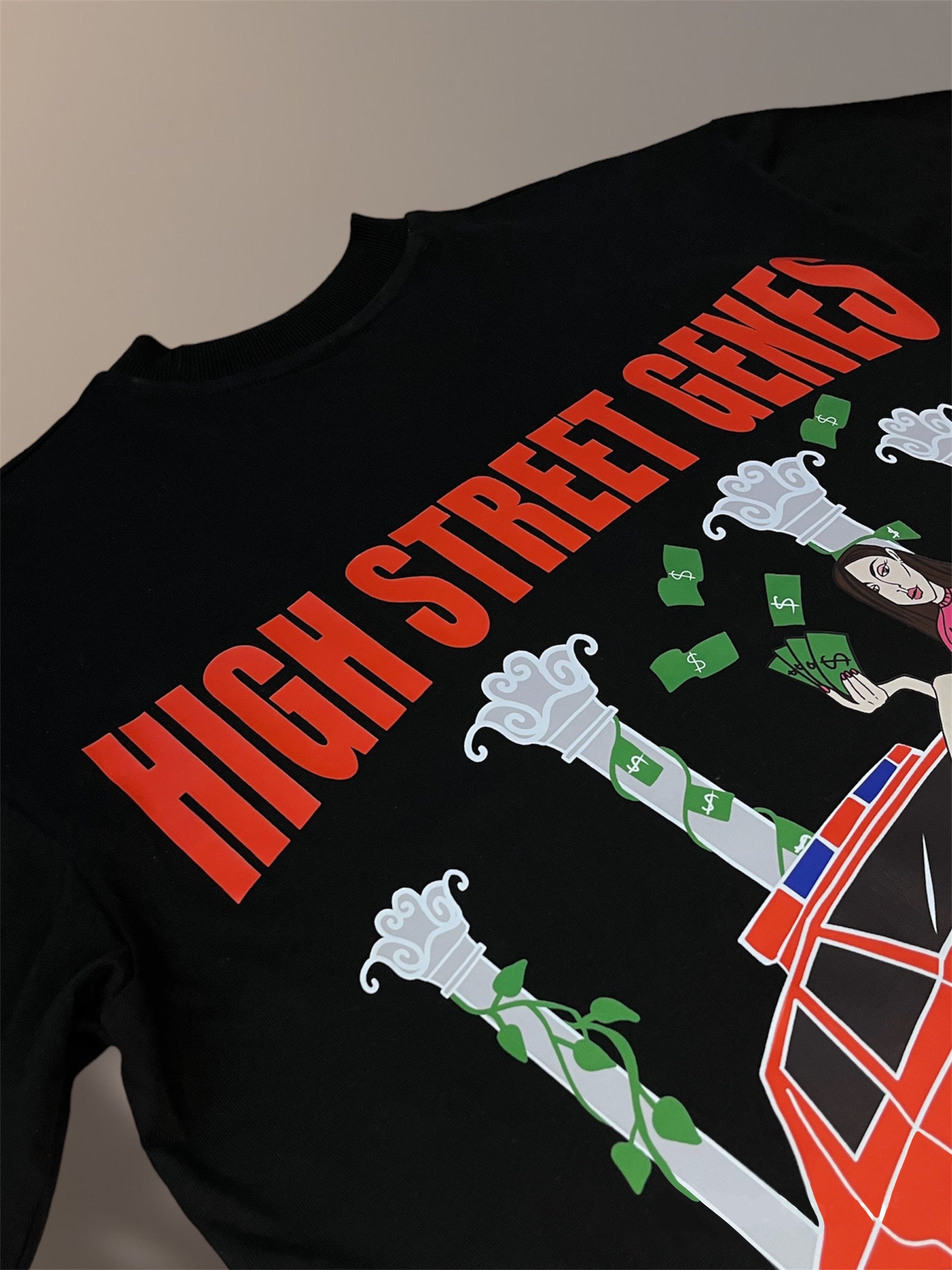 High Street Genes Black Oversized T-shirt