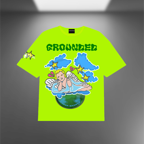 Grounded Cupid Oversized Neon Green T-shirt