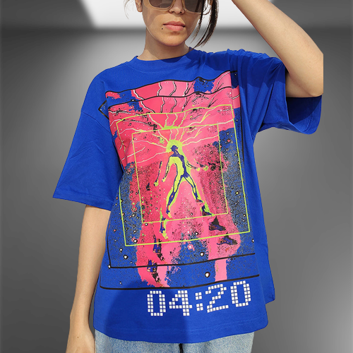 In My Dreams 04:20 Oversized Blue T-shirt