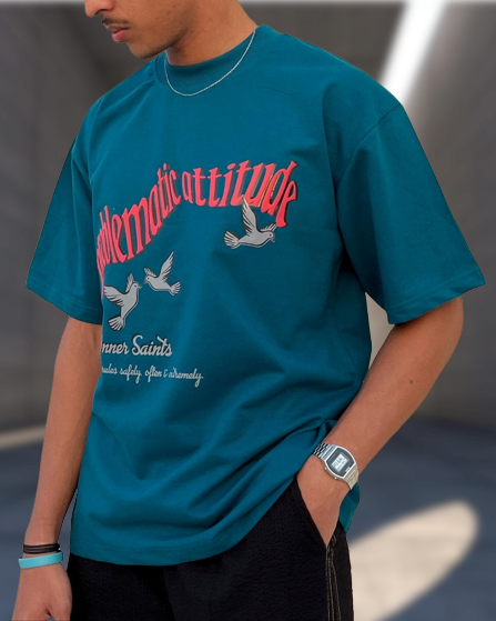 Problematic Attitude Teal Green Oversized Tshirt
