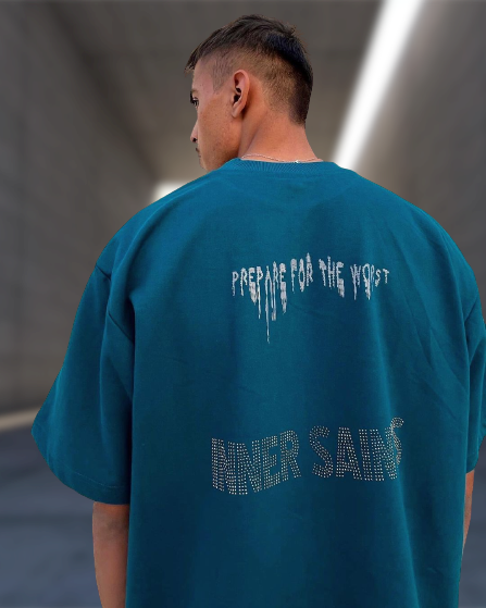 Problematic Attitude Teal Green Oversized Tshirt