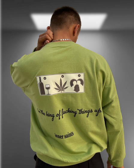 Goodbye Being Good Oversized Matcha Green Sweatshirt