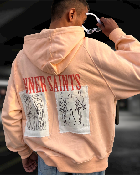 Conscious Existence Peach Oversized Hoodie
