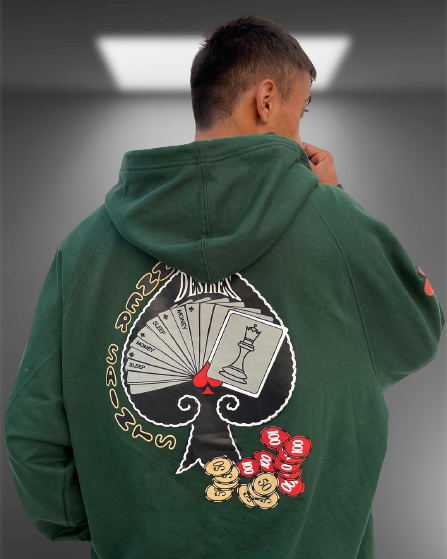 Desirable Poker Bottle Green Oversized Hoodie